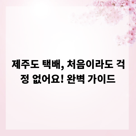 제주도 택배, 처음이라도 걱정 없어요! 완벽 가이드