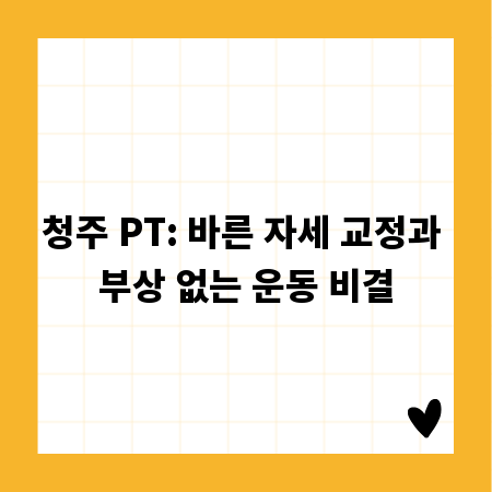 청주 PT: 바른 자세 교정과 부상 없는 운동 비결