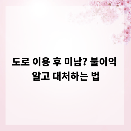 도로 이용 후 미납? 불이익 알고 대처하는 법
