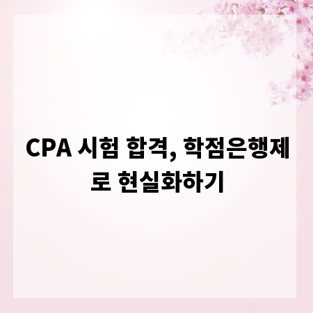 CPA 시험 합격, 학점은행제로 현실화하기