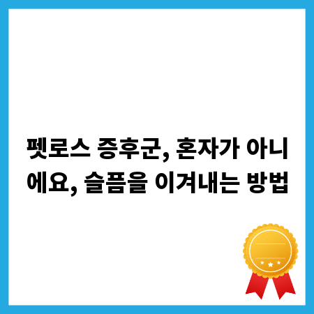 펫로스 증후군, 혼자가 아니에요, 슬픔을 이겨내는 방법