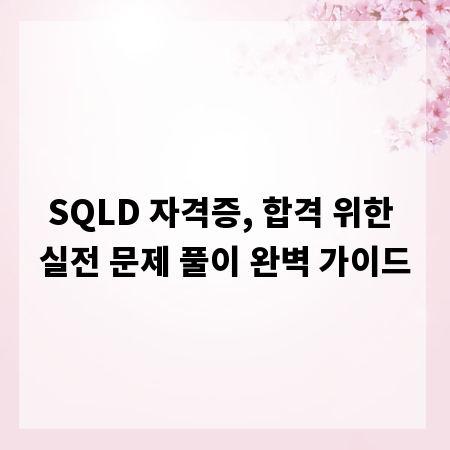SQLD 자격증, 합격 위한 실전 문제 풀이 완벽 가이드