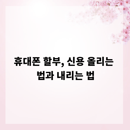 휴대폰 할부, 신용 올리는 법과 내리는 법