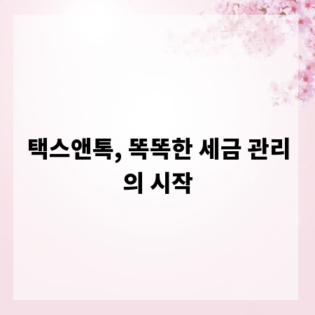 택스앤톡, 똑똑한 세금 관리의 시작