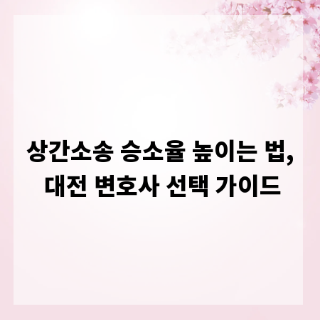 상간소송 승소율 높이는 법, 대전 변호사 선택 가이드