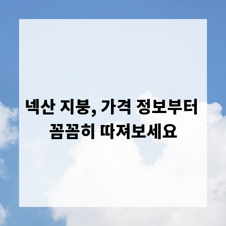 넥산 지붕, 가격 정보부터 꼼꼼히 따져보세요