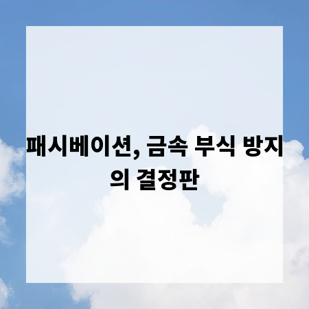 패시베이션, 금속 부식 방지의 결정판