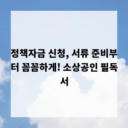 정책자금 신청, 서류 준비부터 꼼꼼하게! 소상공인 필독서