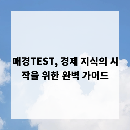 매경TEST, 경제 지식의 시작을 위한 완벽 가이드