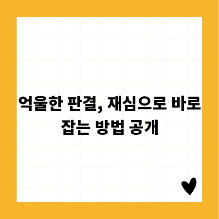 억울한 판결, 재심으로 바로잡는 방법 공개