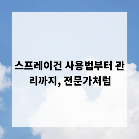 스프레이건 사용법부터 관리까지, 전문가처럼