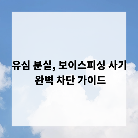 유심 분실, 보이스피싱 사기 완벽 차단 가이드