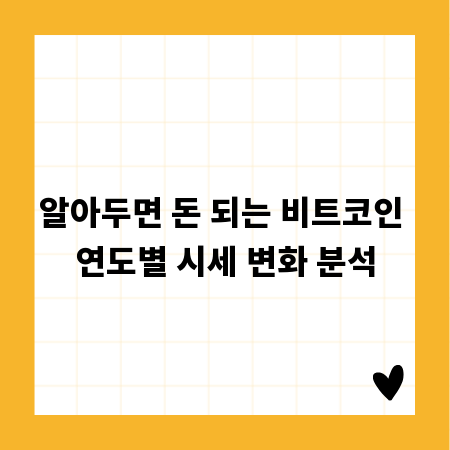 알아두면 돈 되는 비트코인 연도별 시세 변화 분석