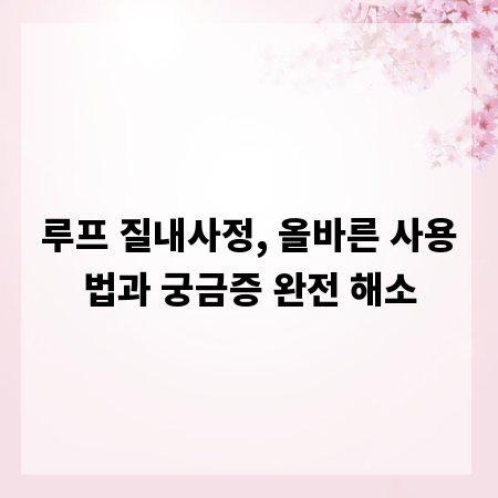 루프 질내사정, 올바른 사용법과 궁금증 완전 해소