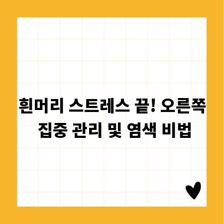 흰머리 스트레스 끝! 오른쪽 집중 관리 및 염색 비법