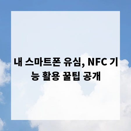 내 스마트폰 유심, NFC 기능 활용 꿀팁 공개