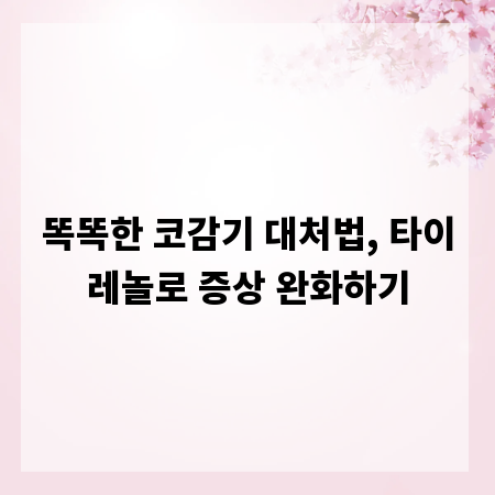 똑똑한 코감기 대처법, 타이레놀로 증상 완화하기