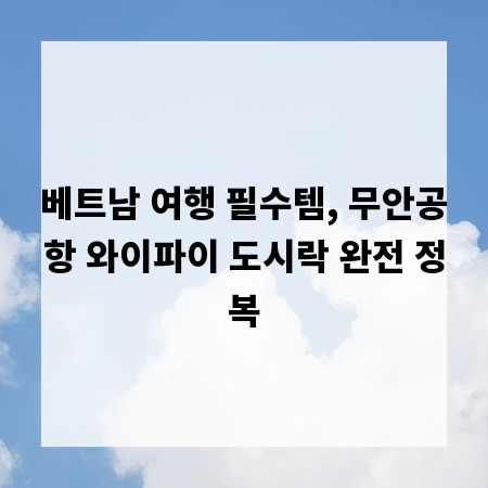 베트남 여행 필수템, 무안공항 와이파이 도시락 완전 정복