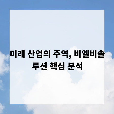미래 산업의 주역, 비엘비솔루션 핵심 분석
