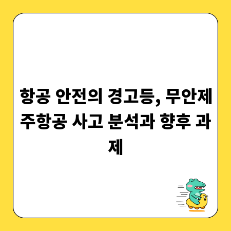 항공 안전의 경고등, 무안제주항공 사고 분석과 향후 과제