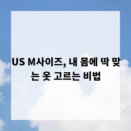 US M사이즈, 내 몸에 딱 맞는 옷 고르는 비법