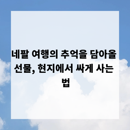 네팔 여행의 추억을 담아올 선물, 현지에서 싸게 사는 법