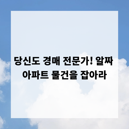 당신도 경매 전문가! 알짜 아파트 물건을 잡아라