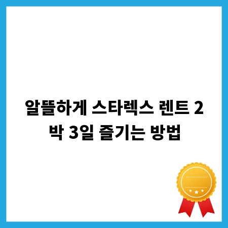 알뜰하게 스타렉스 렌트 2박 3일 즐기는 방법
