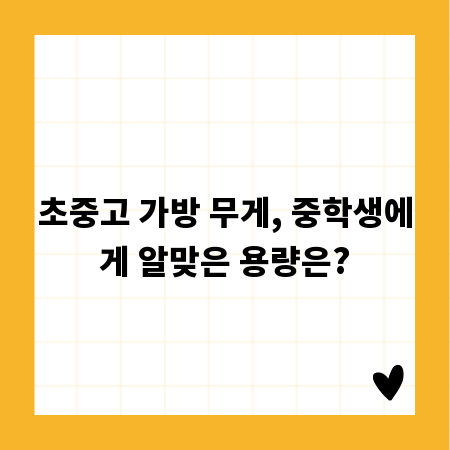 초중고 가방 무게, 중학생에게 알맞은 용량은?