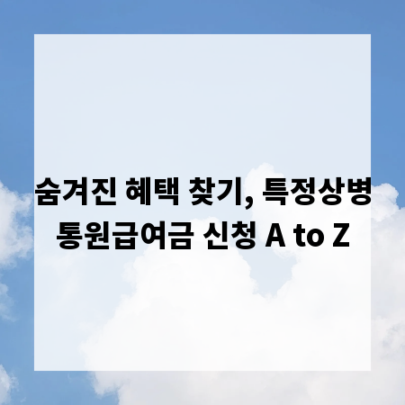 숨겨진 혜택 찾기, 특정상병통원급여금 신청 A to Z