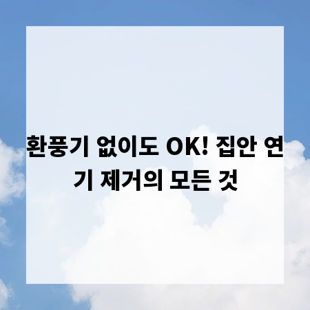 환풍기 없이도 OK! 집안 연기 제거의 모든 것