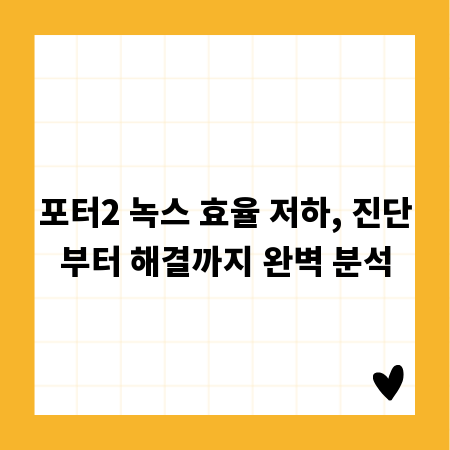 포터2 녹스 효율 저하, 진단부터 해결까지 완벽 분석