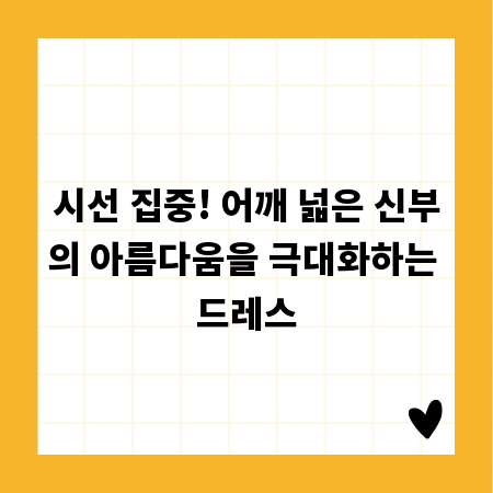 시선 집중! 어깨 넓은 신부의 아름다움을 극대화하는 드레스