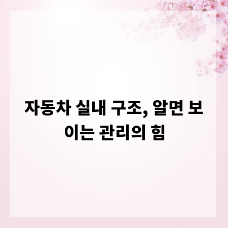 자동차 실내 구조, 알면 보이는 관리의 힘