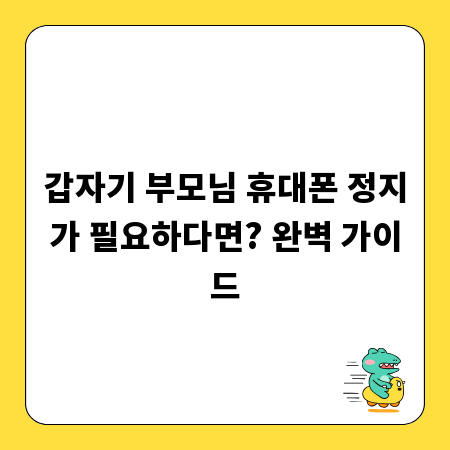 갑자기 부모님 휴대폰 정지가 필요하다면? 완벽 가이드