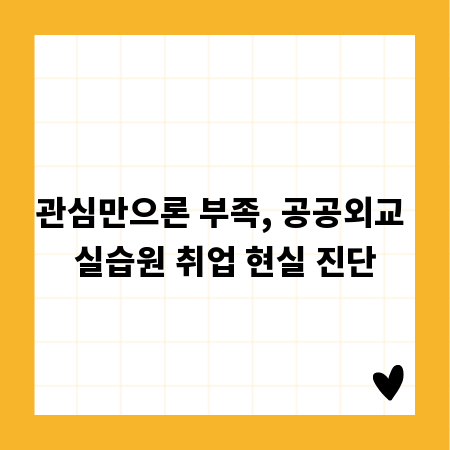 관심만으론 부족, 공공외교 실습원 취업 현실 진단