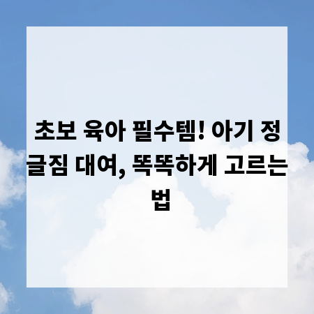 초보 육아 필수템! 아기 정글짐 대여, 똑똑하게 고르는 법