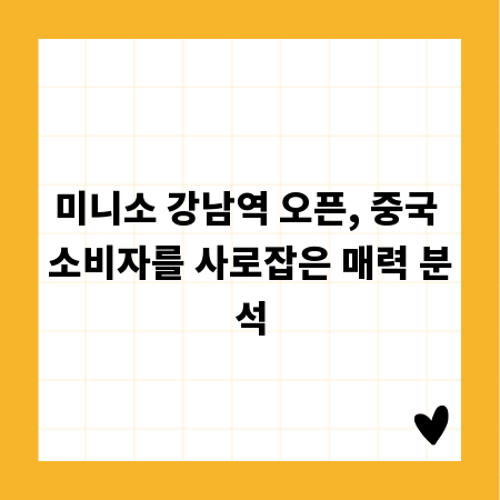 미니소 강남역 오픈, 중국 소비자를 사로잡은 매력 분석