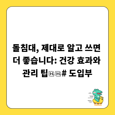 돌침대, 제대로 알고 쓰면 더 좋습니다: 건강 효과와 관리 팁

# 도입부
