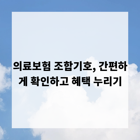 의료보험 조합기호, 간편하게 확인하고 혜택 누리기
