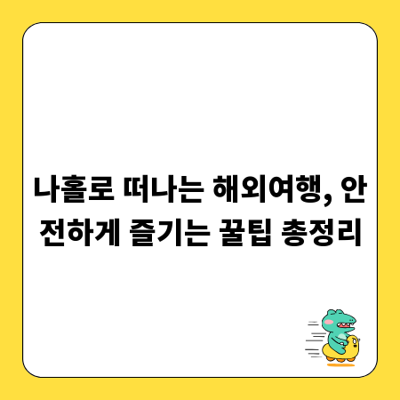 나홀로 떠나는 해외여행, 안전하게 즐기는 꿀팁 총정리