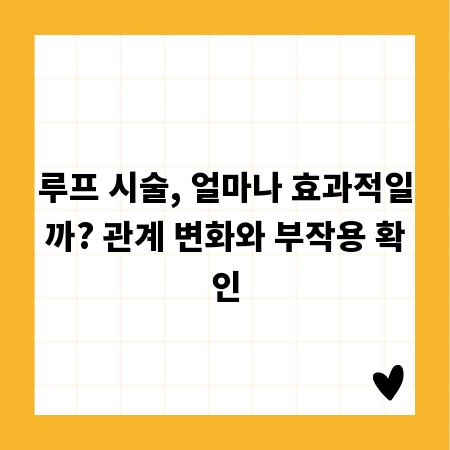 루프 시술, 얼마나 효과적일까? 관계 변화와 부작용 확인