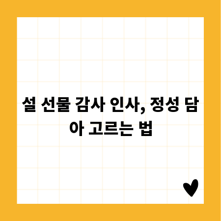 설 선물 감사 인사, 정성 담아 고르는 법
