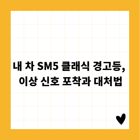 내 차 SM5 클래식 경고등, 이상 신호 포착과 대처법