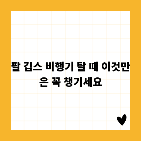 팔 깁스 비행기 탈 때 이것만은 꼭 챙기세요
