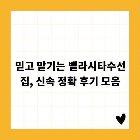 믿고 맡기는 벨라시타수선집, 신속 정확 후기 모음
