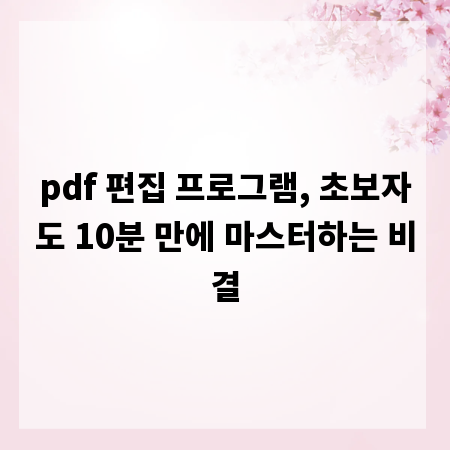 pdf 편집 프로그램, 초보자도 10분 만에 마스터하는 비결