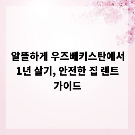 알뜰하게 우즈베키스탄에서 1년 살기, 안전한 집 렌트 가이드