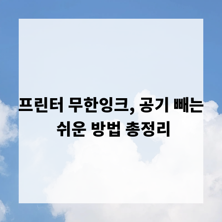 프린터 무한잉크, 공기 빼는 쉬운 방법 총정리