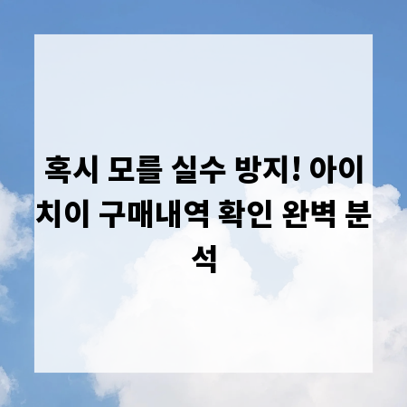 혹시 모를 실수 방지! 아이치이 구매내역 확인 완벽 분석